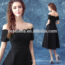 2016 vente en gros de haute qualité en noir et blanc mode robe de soirée Sweet Elegant Party Robe de bal noir